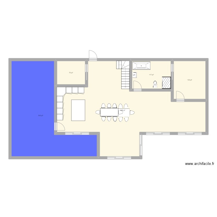 Chalet. Plan de 5 pièces et 161 m2