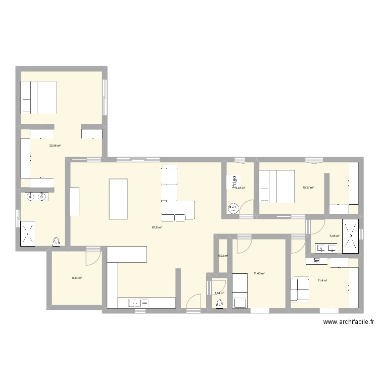 maison test 1. Plan de 10 pièces et 153 m2