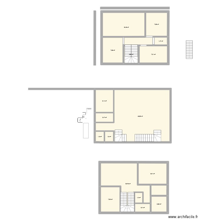 nhjlpl. Plan de 17 pièces et 150 m2