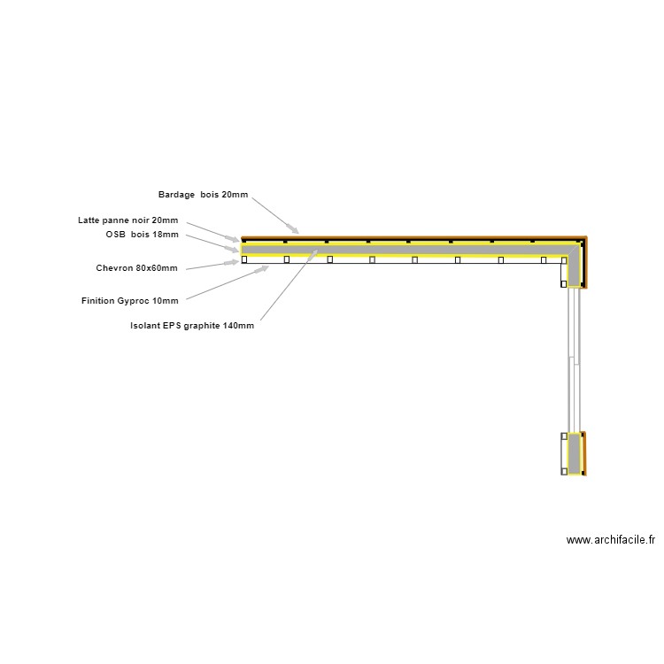 Vue Plan Murs WOOD WALL + finitions. Plan de 0 pièce et 0 m2