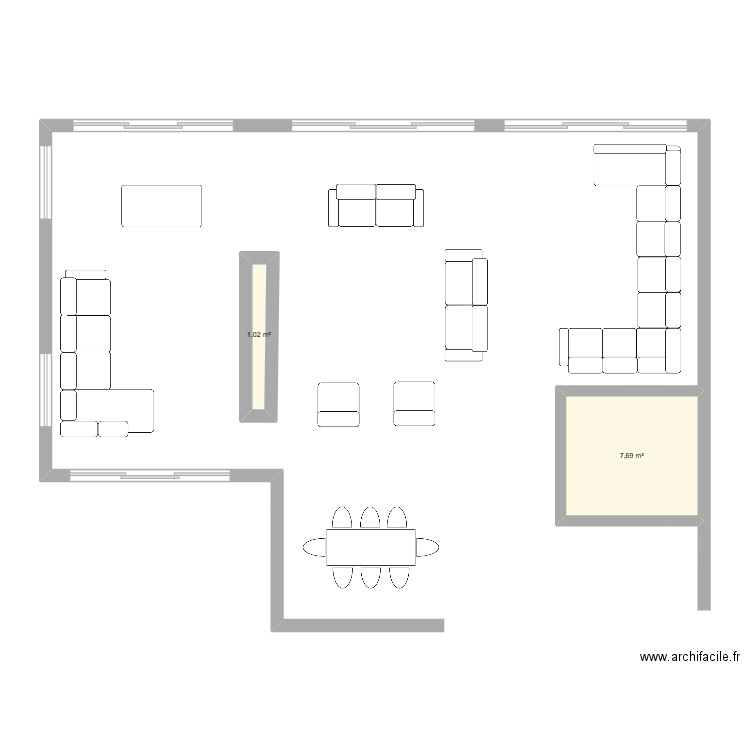 option 1. Plan de 2 pièces et 9 m2