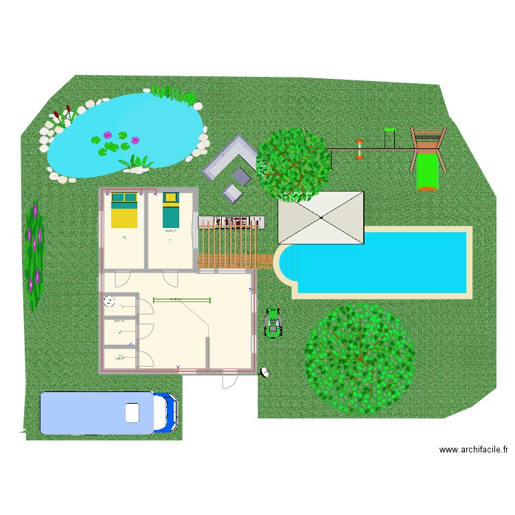 jsp. Plan de 4 pièces et 58 m2