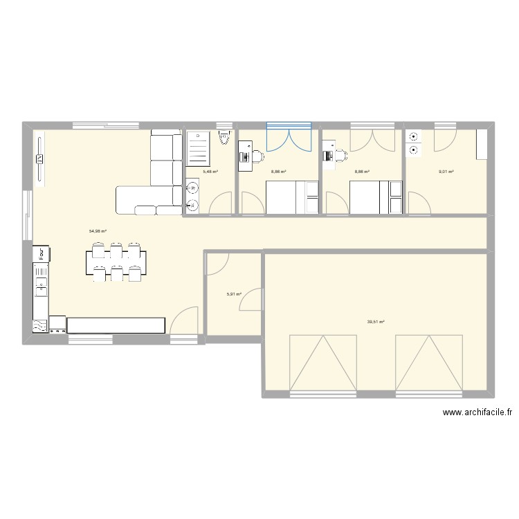 maison. Plan de 7 pièces et 132 m2