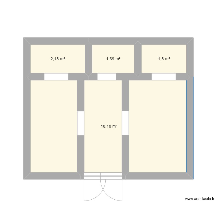 Topologie physique. Plan de 4 pièces et 24 m2