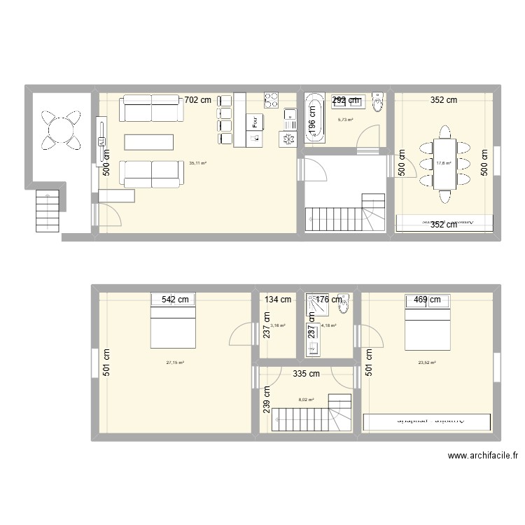 deplanche chene b 3. Plan de 8 pièces et 124 m2