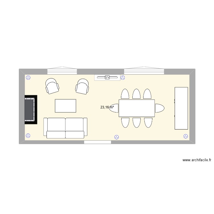 Chez Karine. Plan de 1 pièce et 23 m2