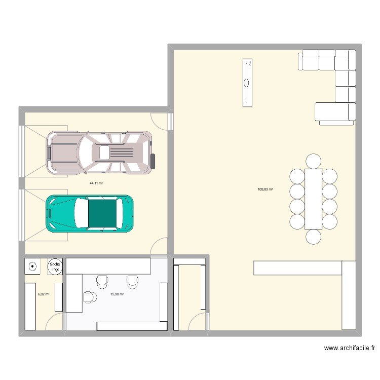 louis. Plan de 4 pièces et 176 m2