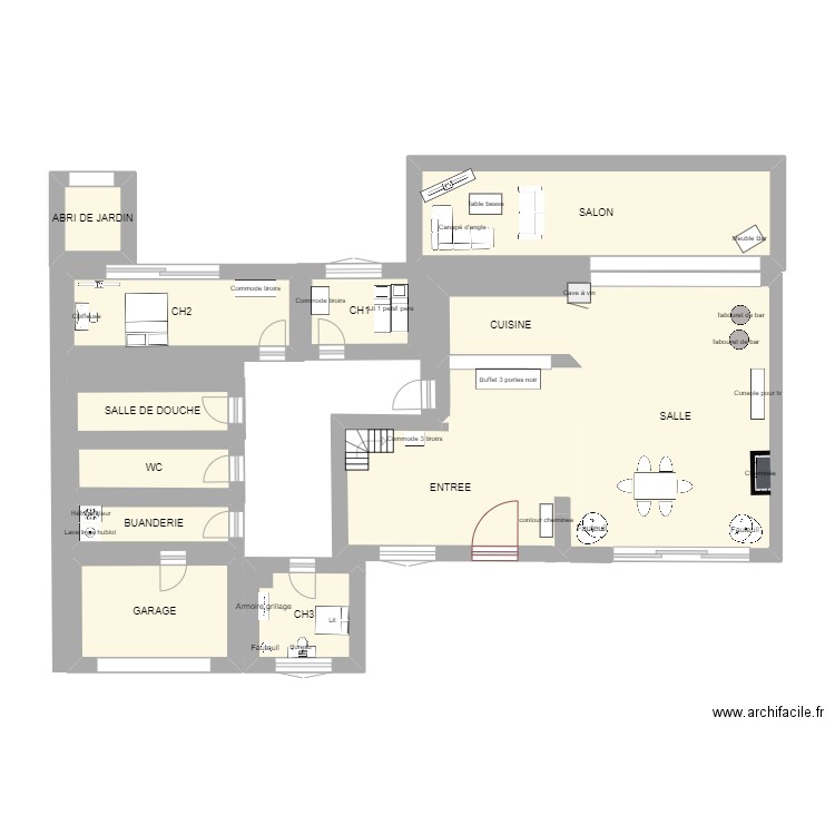 plan mesnil. Plan de 13 pièces et 51 m2