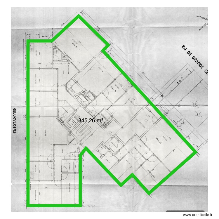 125268. Plan de 1 pièce et 345 m2