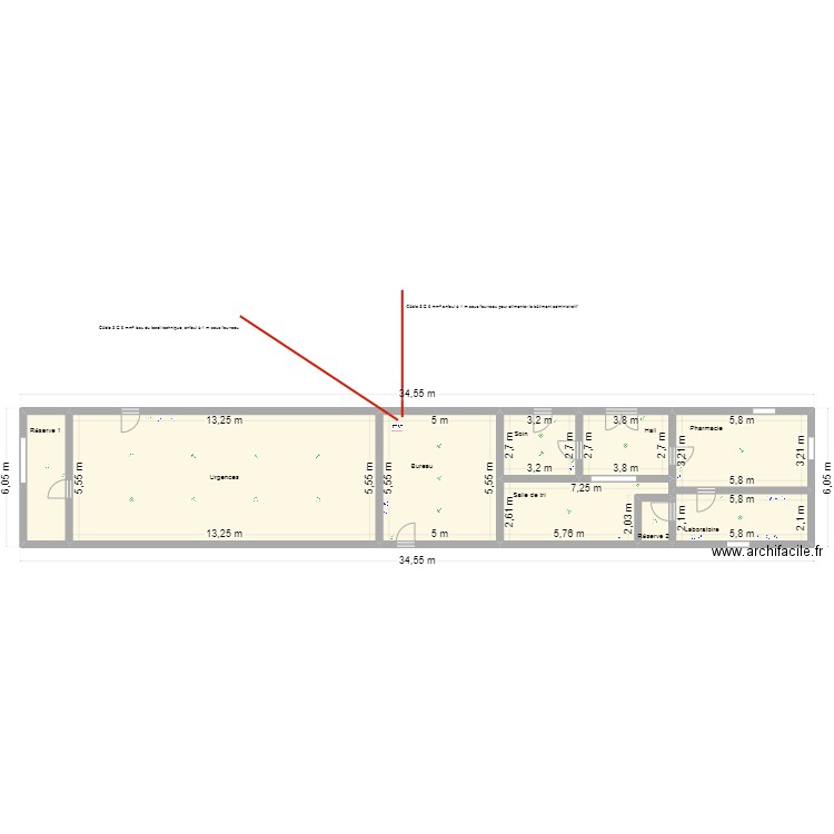 Yumbi - bâtiment Observations. Plan de 9 pièces et 179 m2