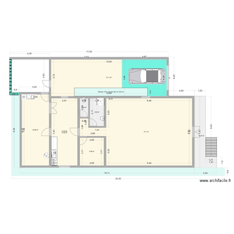 Devis 2025-03. Plan de 8 pièces et 196 m2