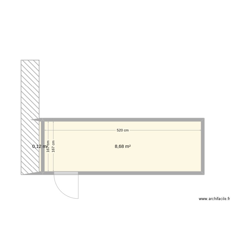 Cagibi futs. Plan de 2 pièces et 9 m2