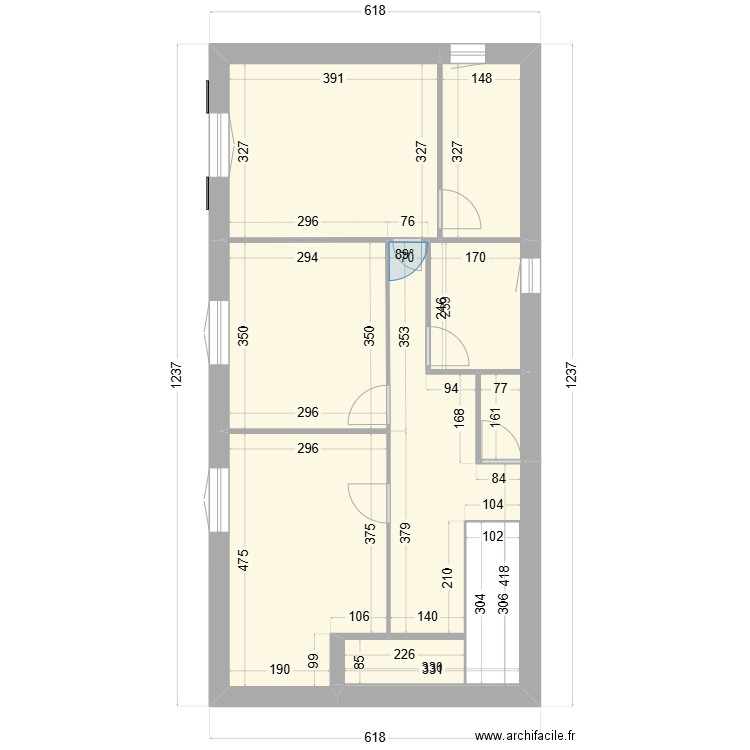 BANDOL Etage. Plan de 9 pièces et 61 m2