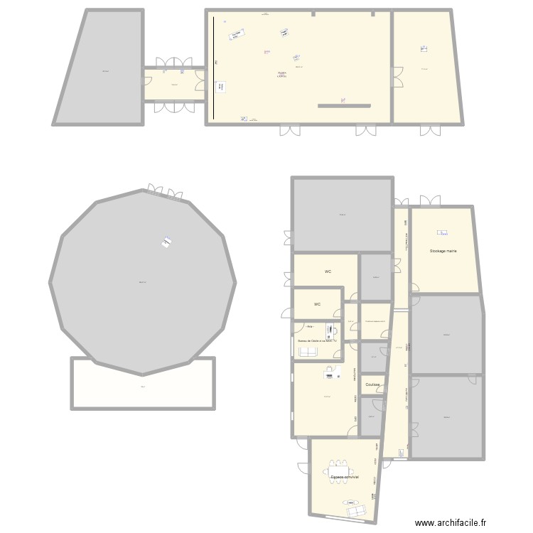 La marge. Plan de 22 pièces et 1196 m2