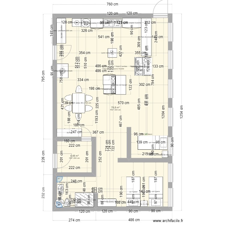 D18/résidence autonomie et CSAD. Plan de 2 pièces et 83 m2