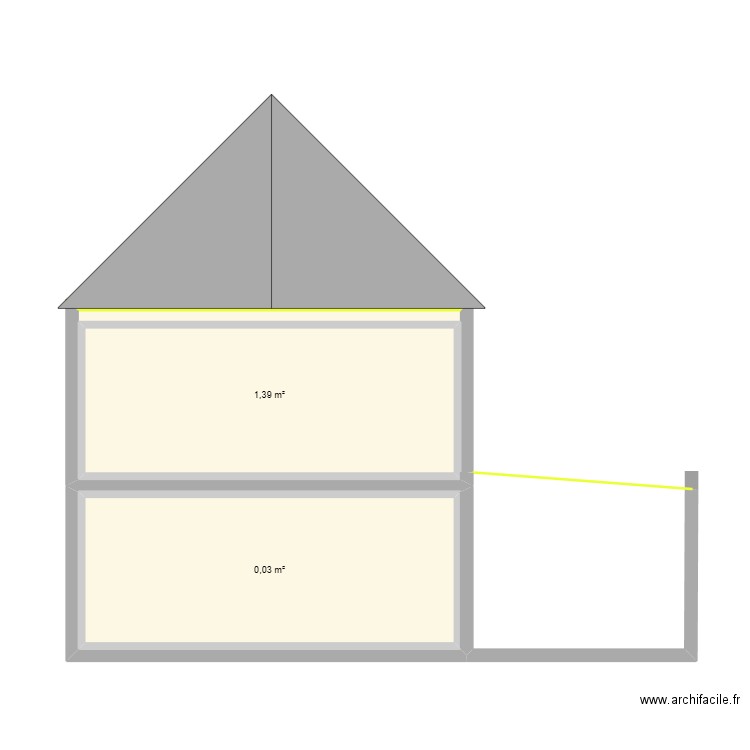 plan de coupe. Plan de 4 pièces et 68 m2