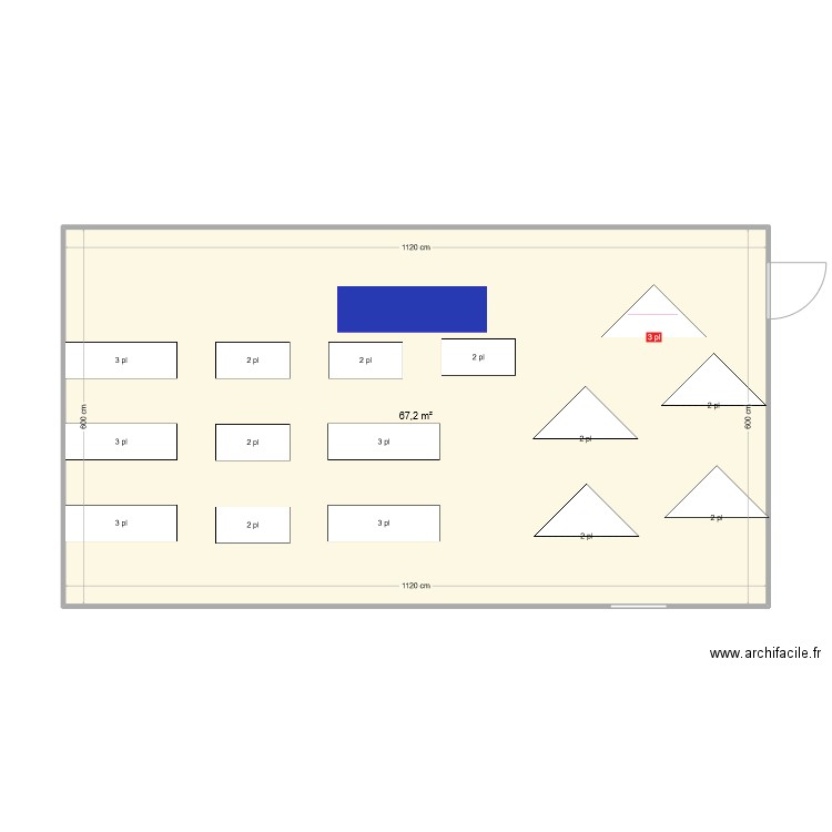 projet 1 labo - version DS. Plan de 1 pièce et 67 m2