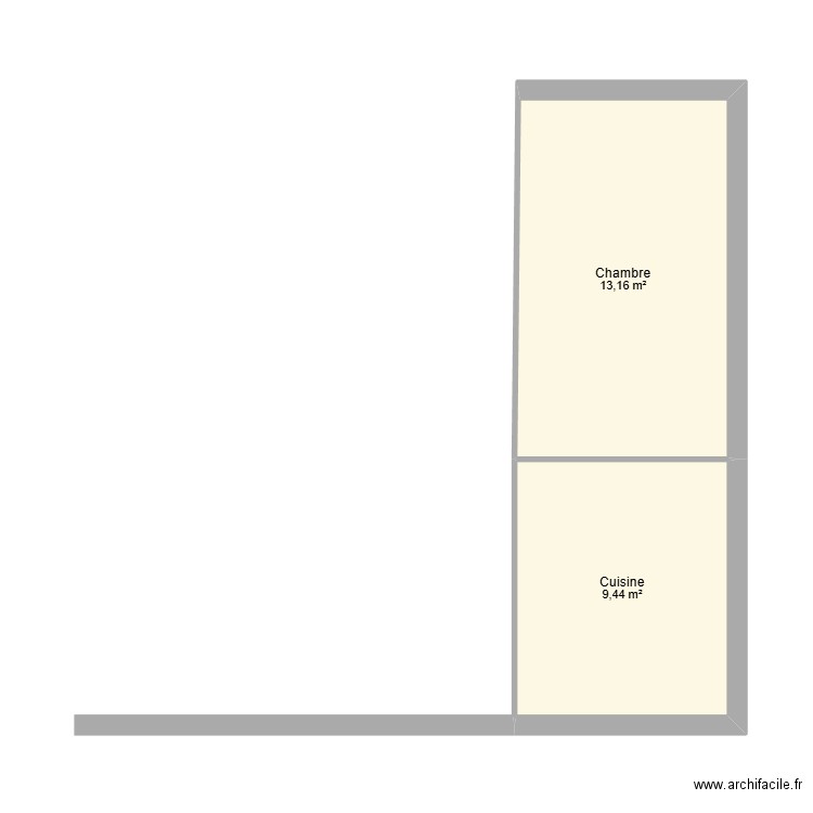 123. Plan de 2 pièces et 23 m2