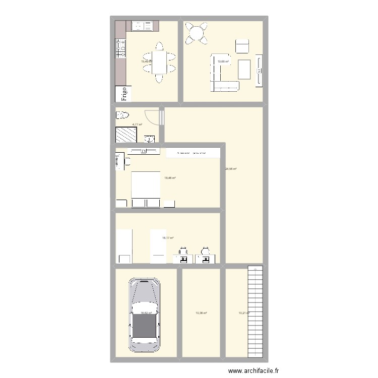 rdc v2. Plan de 9 pièces et 136 m2