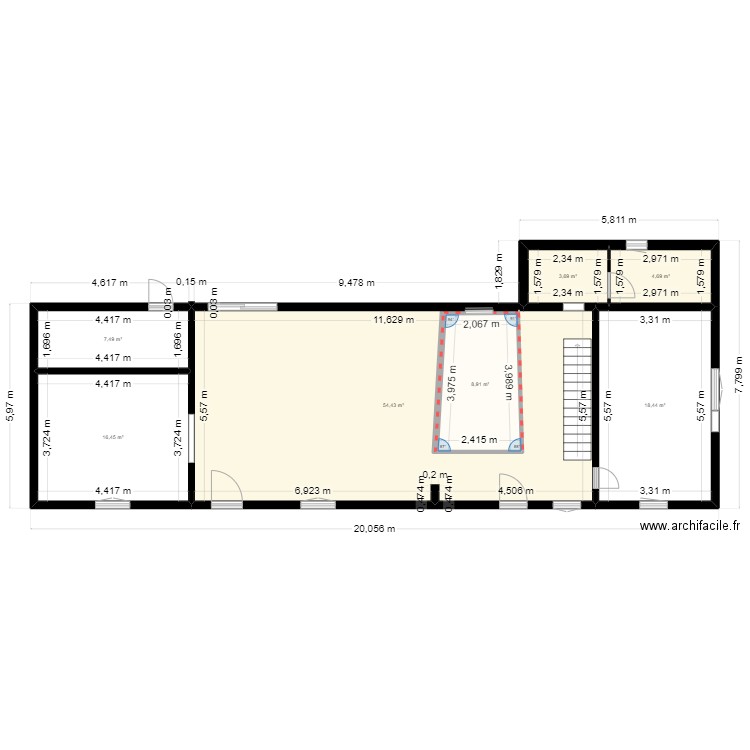 ESSAI PLAN MAISON. Plan de 7 pièces et 124 m2