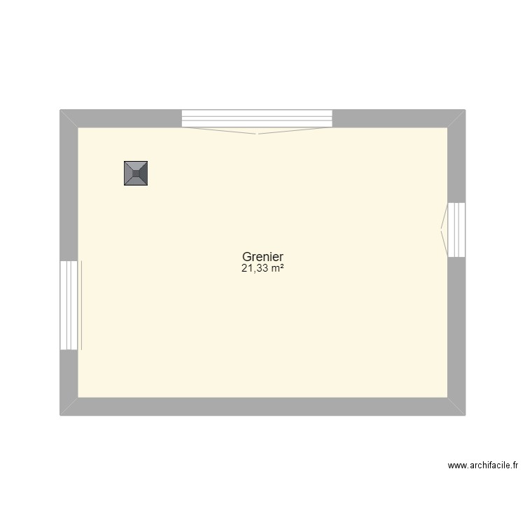 Haut Jardin  salon. Plan de 1 pièce et 21 m2