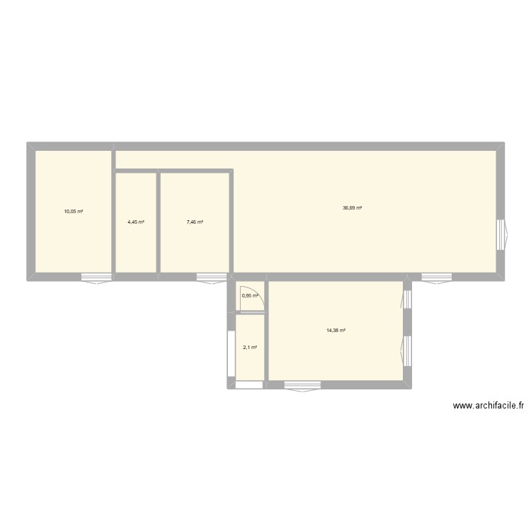 Maison Lardenne. Plan de 7 pièces et 76 m2