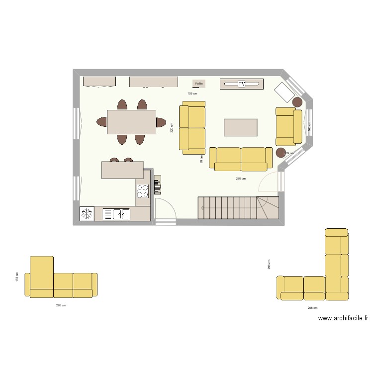 SAMCS33. Plan de 1 pièce et 50 m2