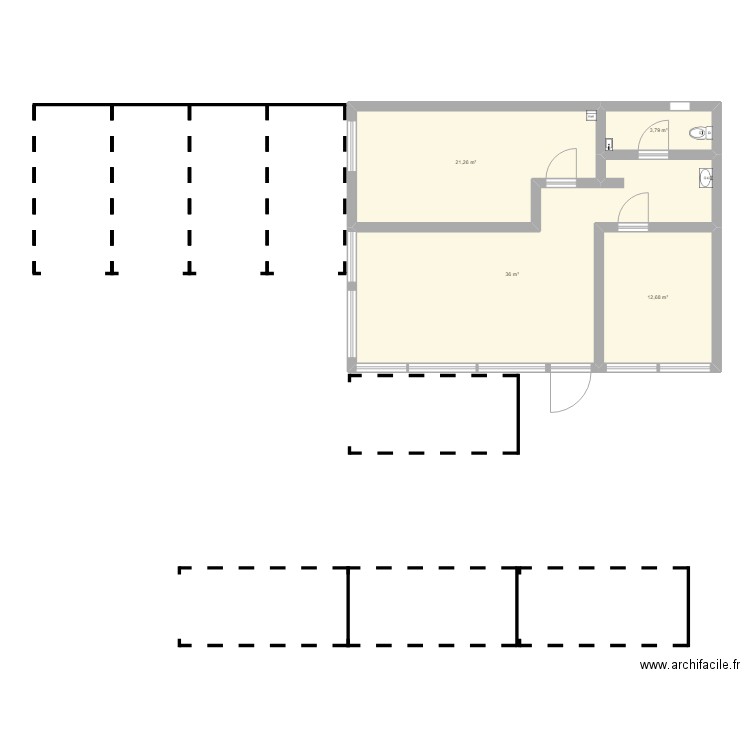 tecnosu2. Plan de 4 pièces et 74 m2