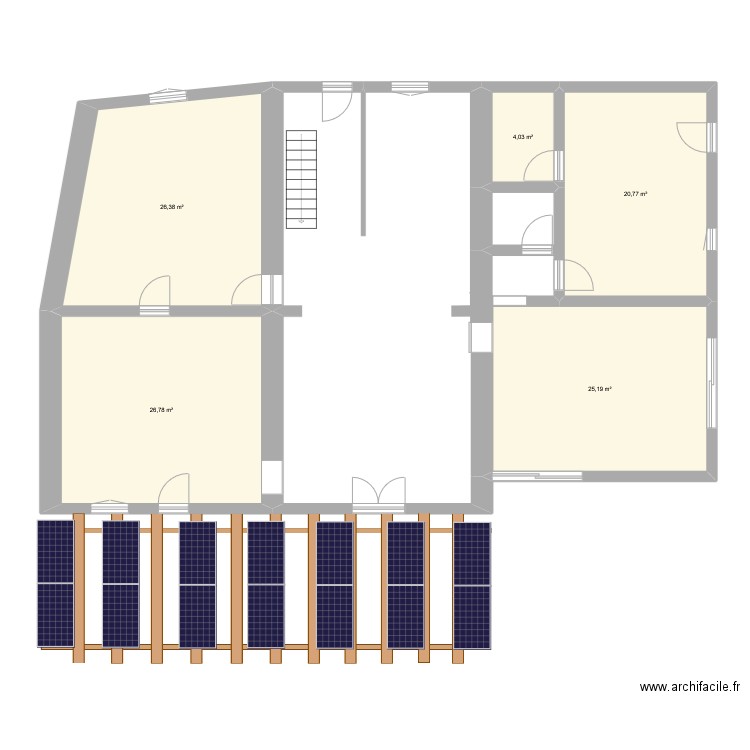 pergolat. Plan de 5 pièces et 103 m2