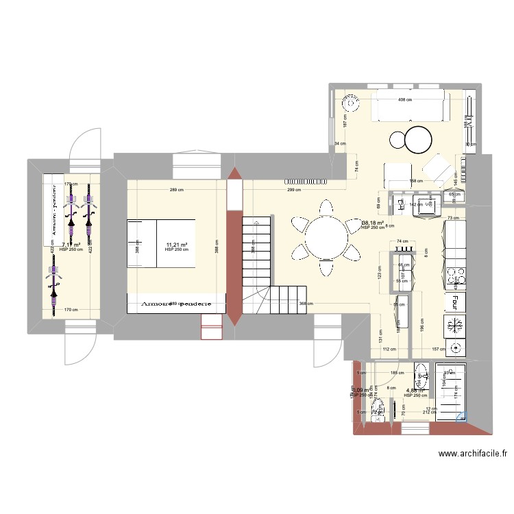 projet rdv pornichet. Plan de 5 pièces et 62 m2