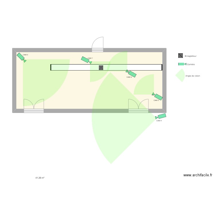 pmu. Plan de 1 pièce et 41 m2