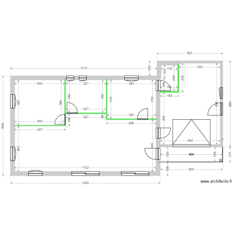 NERI CLOISONS. Plan de 6 pièces et 112 m2