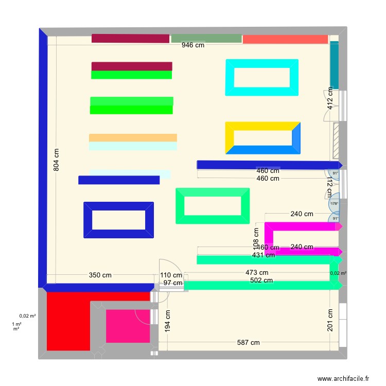 Rds. Plan de 11 pièces et 94 m2