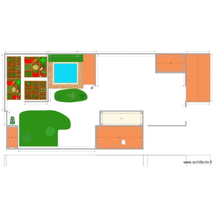 PROJET . Plan de 4 pièces et 103 m2