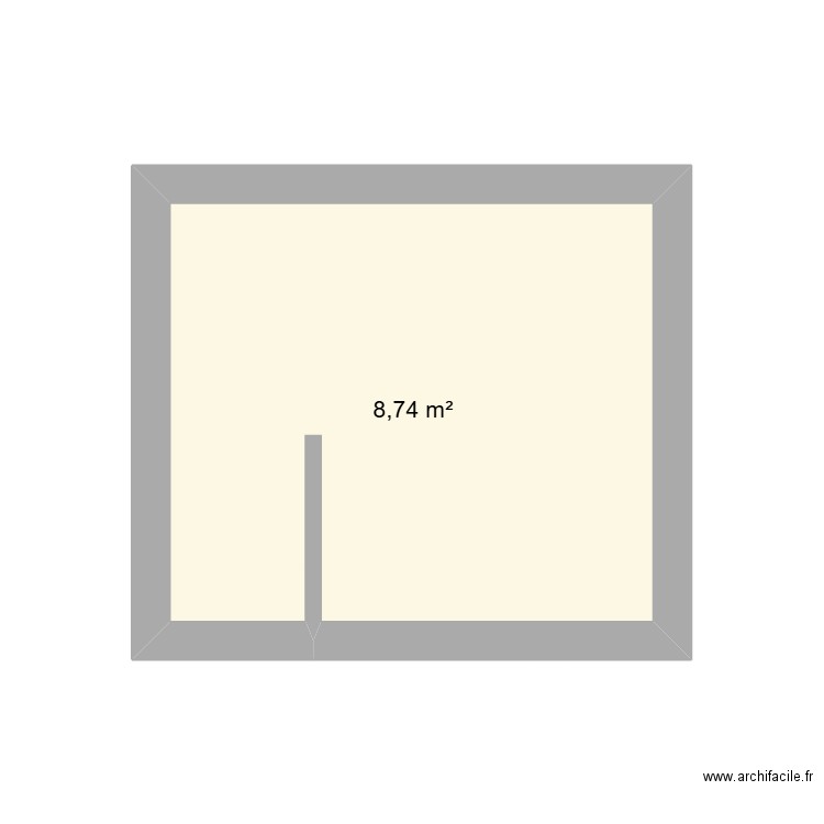 Salle de bain haut. Plan de 1 pièce et 9 m2