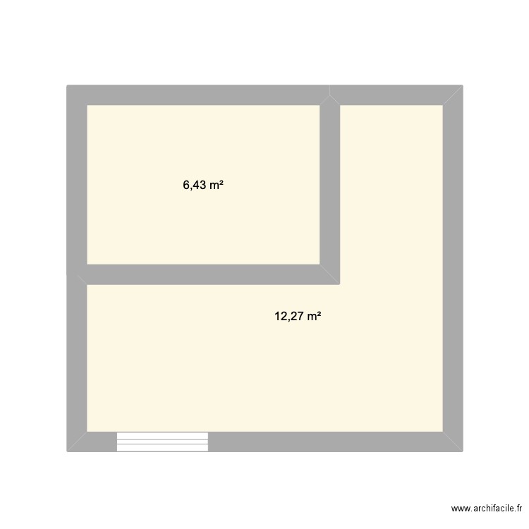 essai. Plan de 2 pièces et 19 m2