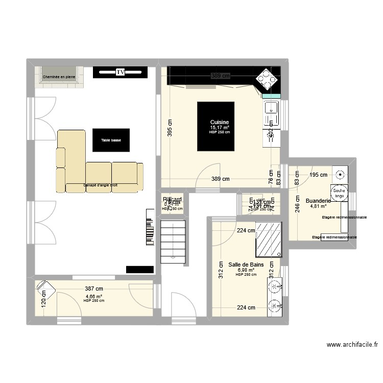 2eplan. Plan de 6 pièces et 33 m2