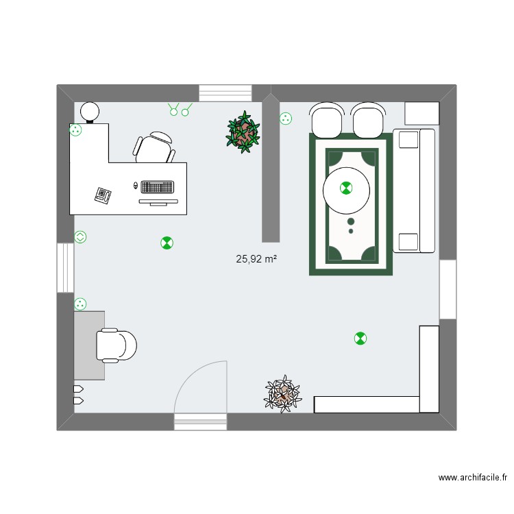 Pilotage de l'entreprise. Plan de 1 pièce et 26 m2