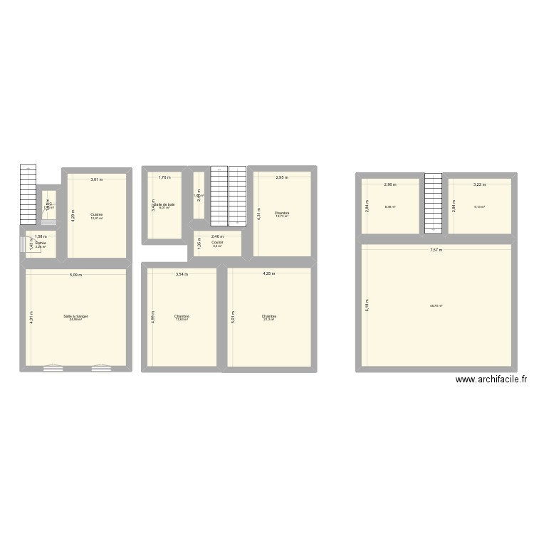 Maison Janzé. Plan de 13 pièces et 168 m2