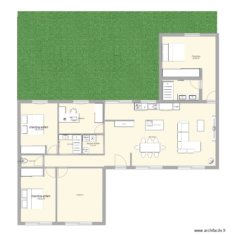 maison . Plan de 10 pièces et 154 m2