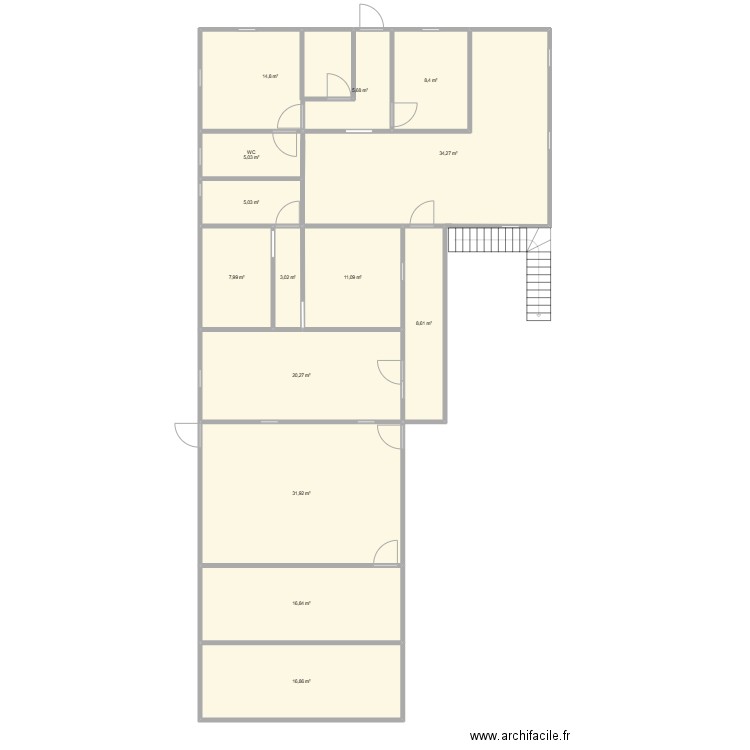 HOUSE DAIMOND UP original. Plan de 14 pièces et 190 m2