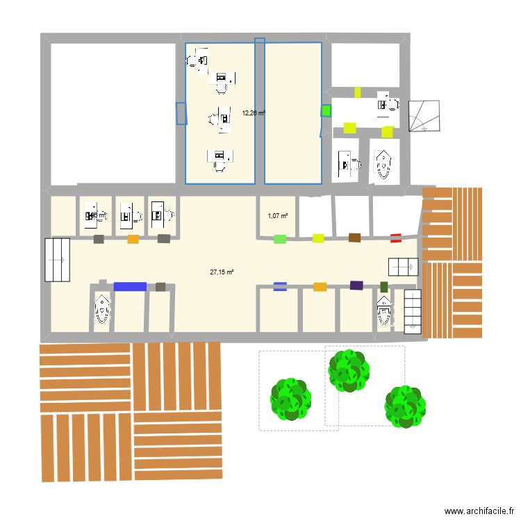 plan écoles. Plan de 4 pièces et 41 m2