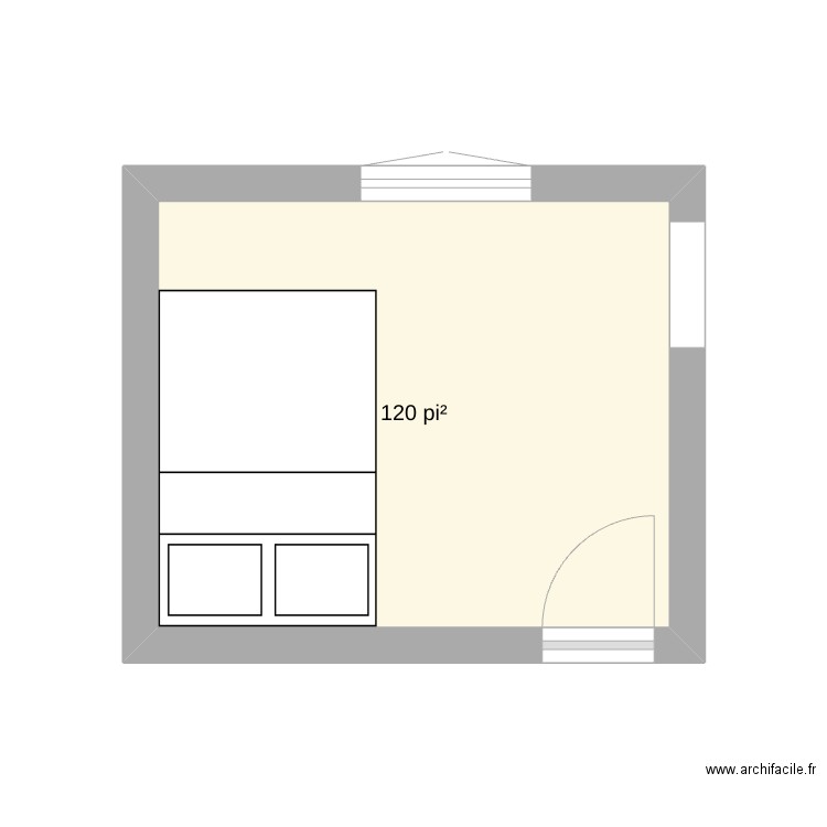 neuf. Plan de 1 pièce et 11 m2