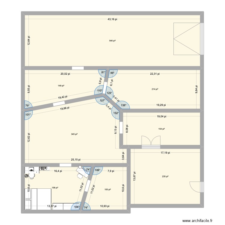 elyse. Plan de 8 pièces et 177 m2