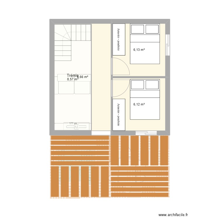 BUNGALOW. Plan de 6 pièces et 60 m2