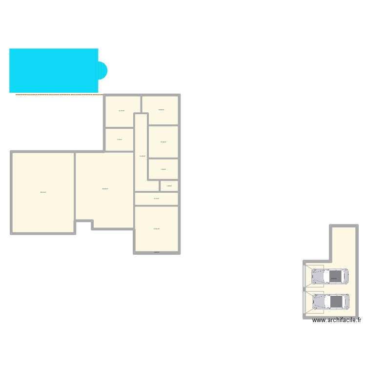 maison. Plan de 13 pièces et 249 m2