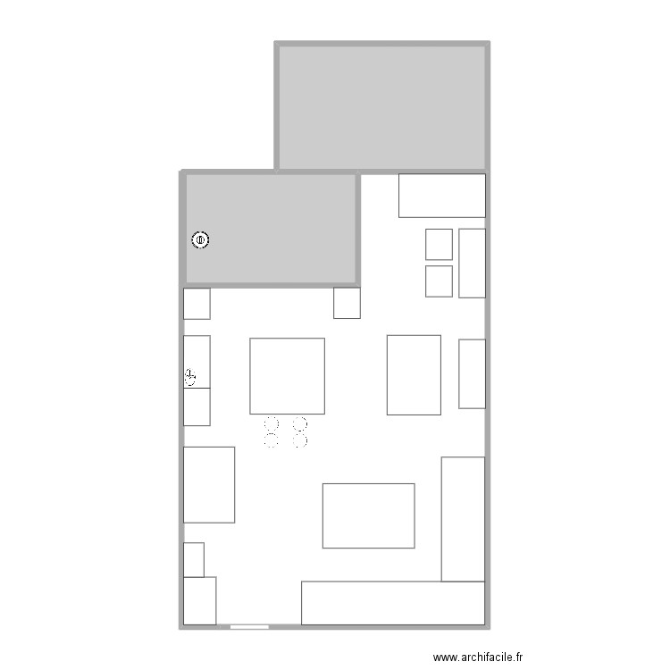 plan DF. Plan de 2 pièces et 24 m2