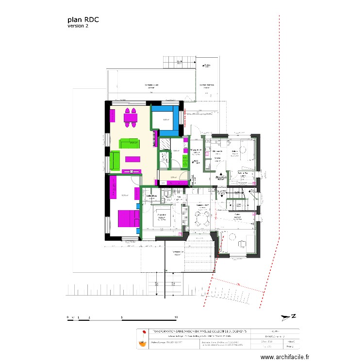 Catherine Delphine 1 juin bis. Plan de 6 pièces et 61 m2