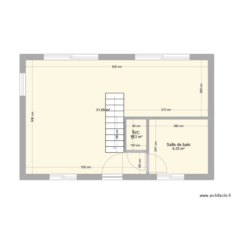 Morville. Plan de 5 pièces et 81 m2