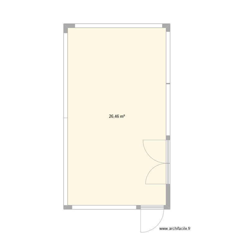 cachoir ext. Plan de 1 pièce et 26 m2